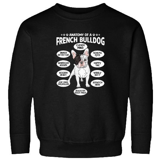 Frenchie Elegance Anatomy of a Charming Companion Sweatshirts