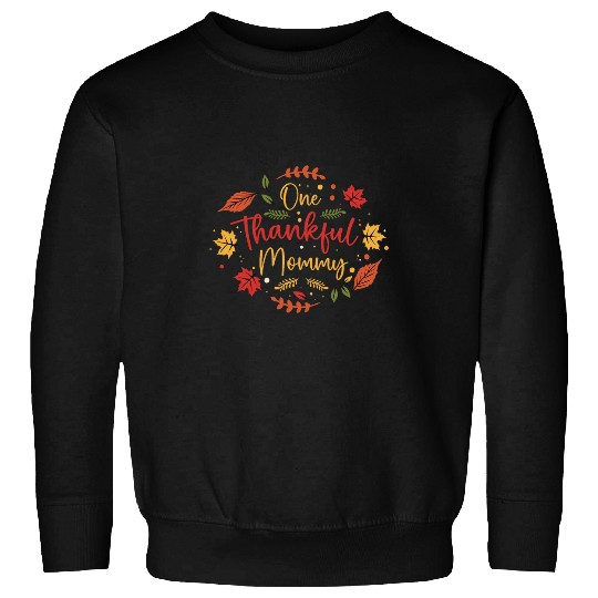 Thankful Mommy Thanksgiving Day Turkey Pie Family Matching Sweatshirts