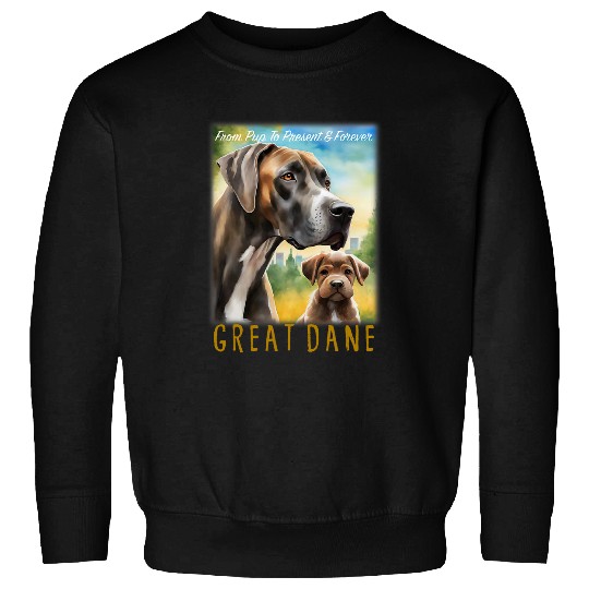 I Love My Great Dane Dog From Pup To Present And Forever Sweatshirts