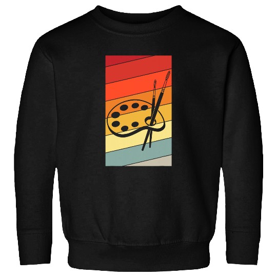 Retro vintages Paint Palette Costume Artist Art Teacher Sweatshirts