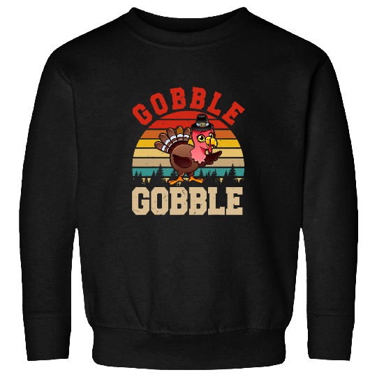 vintages Retro Gobble Gobble Thanksgiving Turkey Lover Sweatshirts