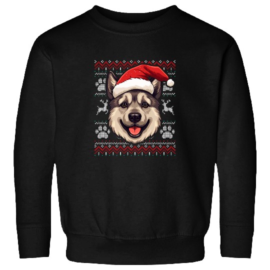Discover Norwegian Elkhound Santa Hat Christmas Funny Dog Mom Dad 1 Sweatshirts