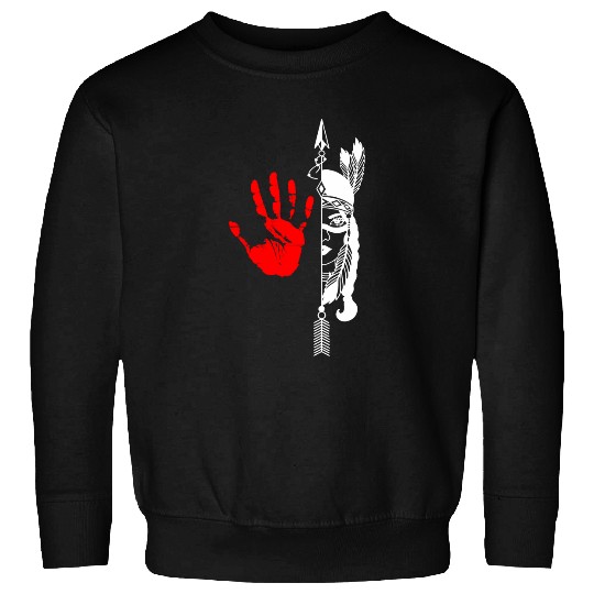 MMIW Awareness Indigenous Woman Native American Handprint Sweatshirts