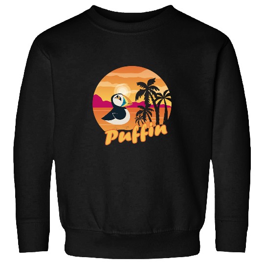 Puffin Beach Palm Tree Iceland Animal Puffin Bird Lover Sweatshirts