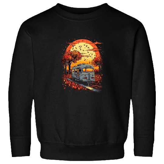RV Camping Travel Trailer Camper Fall Autumn Season Road 1 Sweatshirts