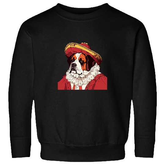 Saint Bernard English Gentleman Funny Dog Victorian Sweatshirts