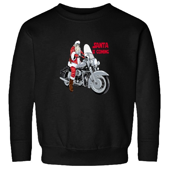 Rider Santa is coming Christmas Santa Claus Motorcycle biker Sweatshirts