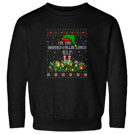 Funny Ugly Im The Border Collie Lover Elf Christmas Sweatshirts