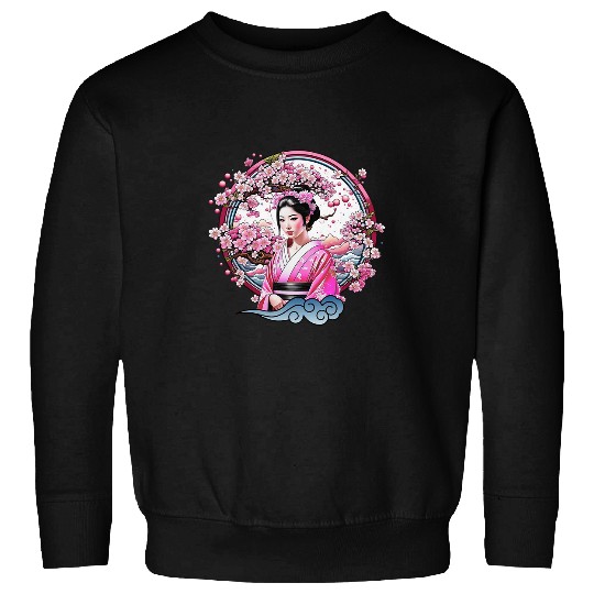 Japanese Geisha Girl and Kimono Japan Art Sweatshirts