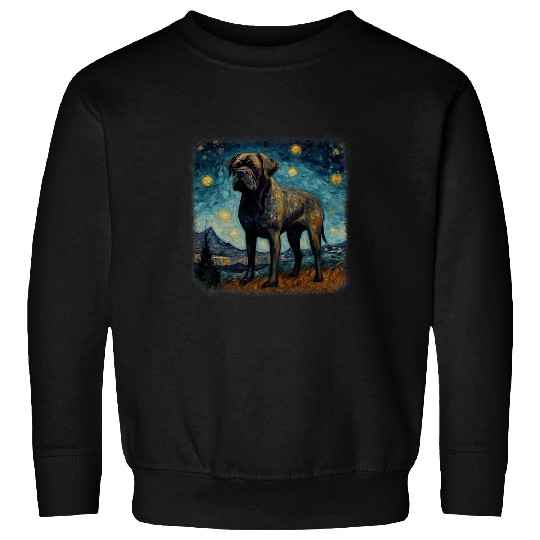 Van gogh Cane Corso in starry night 2 Sweatshirts