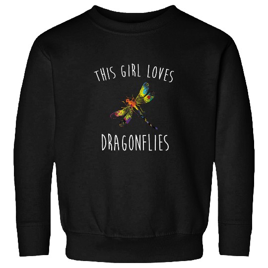 Womens This Girl Loves Dragonflies Funny Cute Dragonfly Lovers Gift Sweatshirts