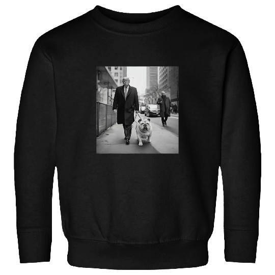 Funny Trump English Bulldog Downtown Funny Political Sweatshirts
