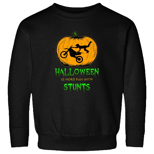 motocross stunts halloween pumpkin jack o lantern motorcycle Sweatshirts