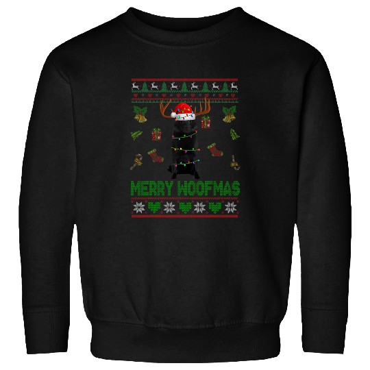 Merry Woofmas Christmas Santa Reindeer Schipperke Sweater Sweatshirts