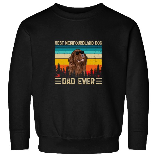 Mens Funny vintages bests Newfoundland Dog Dad Ever Fathers Day Sweatshirts