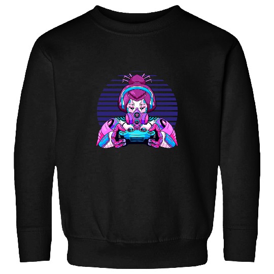 Japanese Vaporwave Geisha Gamer Steampunk Japanese Culture Sweatshirts