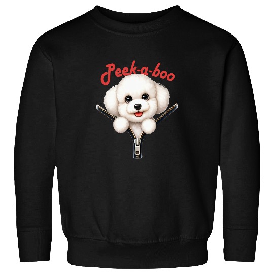 Funny Peekaboo Bichon Frise Sweatshirts