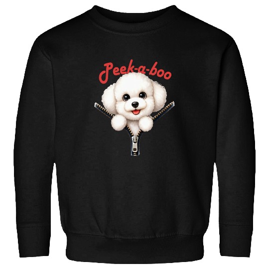 Funny Peekaboo Bichon Frise Sweatshirts