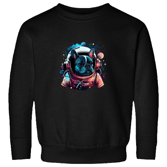 Outer Space Cute Astronaut French Bulldog Pet Dog Lover Sweatshirts