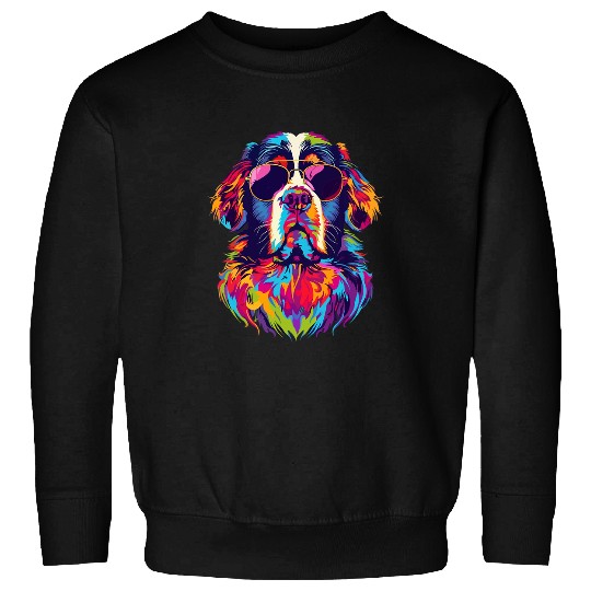 Saint Bernard Lovers Design Pop Art Funny St Bernard Dog Sweatshirts