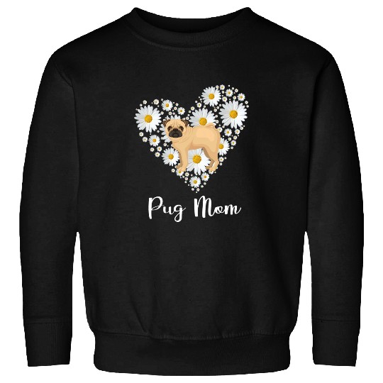 Pomeranian Dog I Love Mom Daisy Flower Lover Gift Sweatshirts