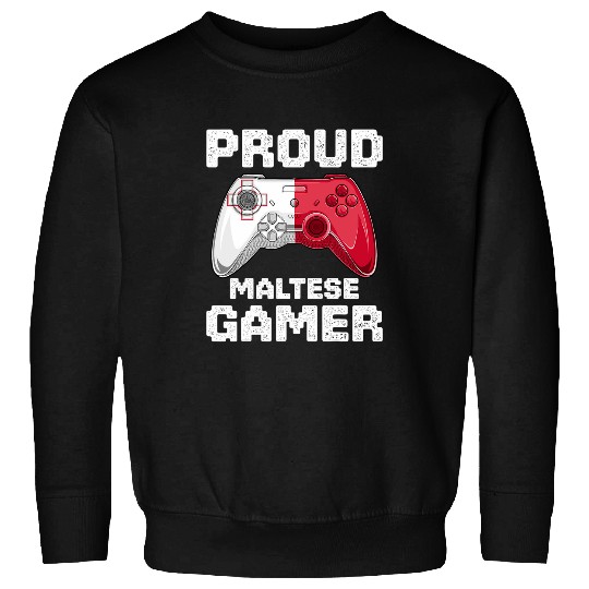 Proud Maltese Gamer Malta Flag Video Games Patriotic Sweatshirts