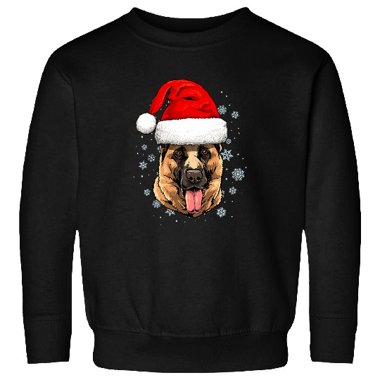 GSD Christmas Dog Santa Clause Navidad Xmas341 German Shepherd Dog Dog Sweatshirts