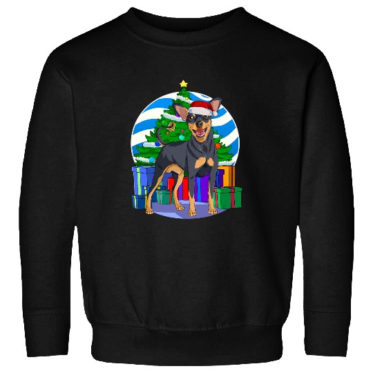 Miniature Pinscher Cute Santa Christmas Tree Decor Sweatshirts