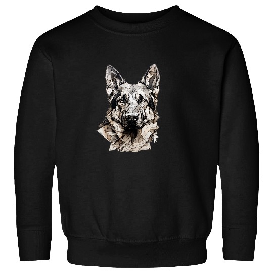 German Shepherd Artistic Geometric Dog Face Sweatshirts