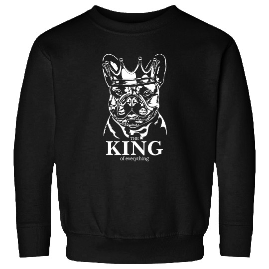 Funny French Bulldog with crown King dog mom dog Sweatshirts