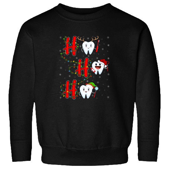xmass Lights Tooth Teeth Ho Ho dentists Christmas Graphic Cool Sweatshirts