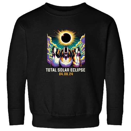 Saint Bernard Dog Howling At Solar Eclipse Sweatshirts