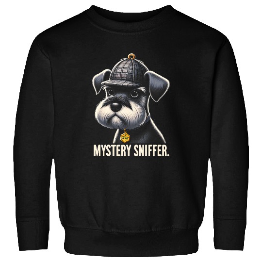 Mystery Sniffer Miniature Schnauzer Dog Funny Graphic Tees Sweatshirts