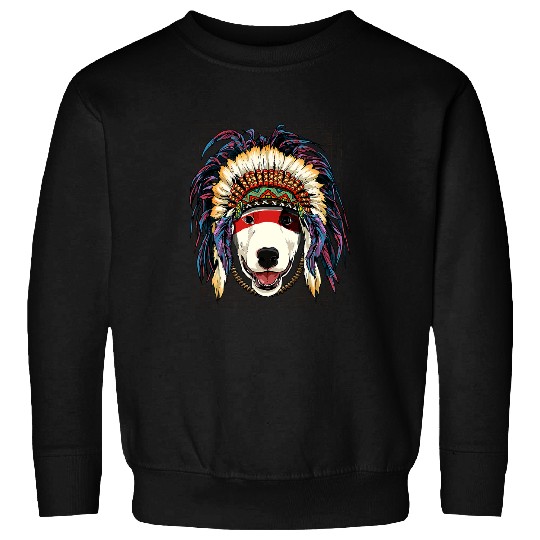 Native American Indian Bull Terrier Dog Indigenous Peoples Sweatshirts