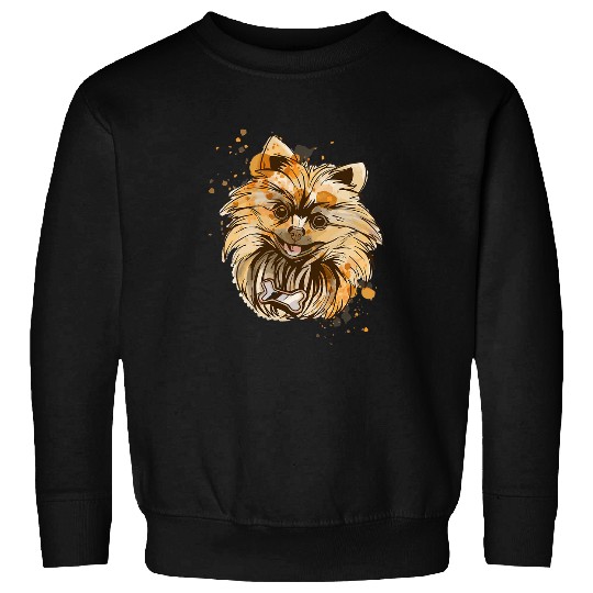 Splash Art Pomeranian Face For Artist Dog Lover Sweatshirts