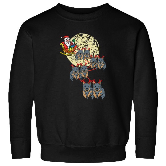 Reindeer Heeler Santa Christmas Animal Cattle Dog xmass PJ Sweatshirts