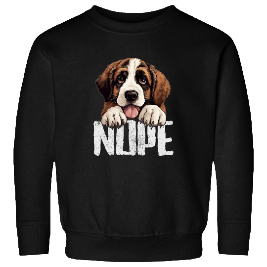 Nope Lazy St  Bernard Dog Lover Cute St  Bernard Mom dad Sweatshirts