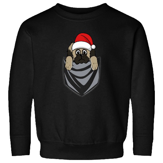 Pocket Graphic Pekingese Funny Dog Christmas Gift Sweatshirts