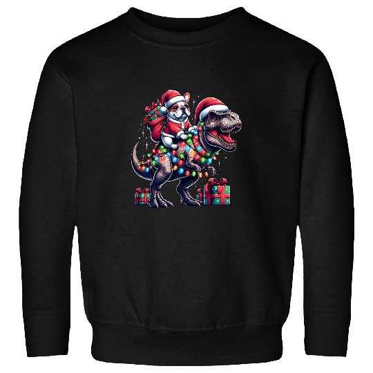 Funny French Bulldog TRexs Santa Christmas Cute For Dino Dog Sweatshirts