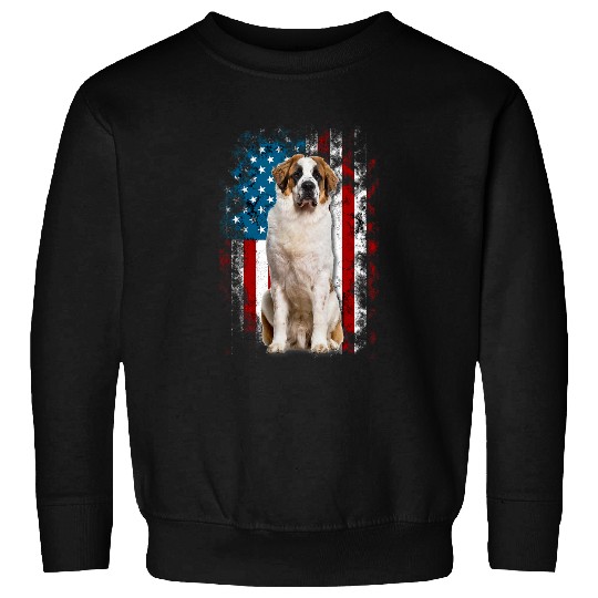 Saint Bernard America Flags Sweatshirts
