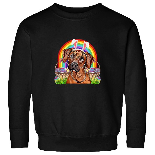 Rhodesian Ridgeback Dog Easter Bunny Egg Hunt Sweatshirts