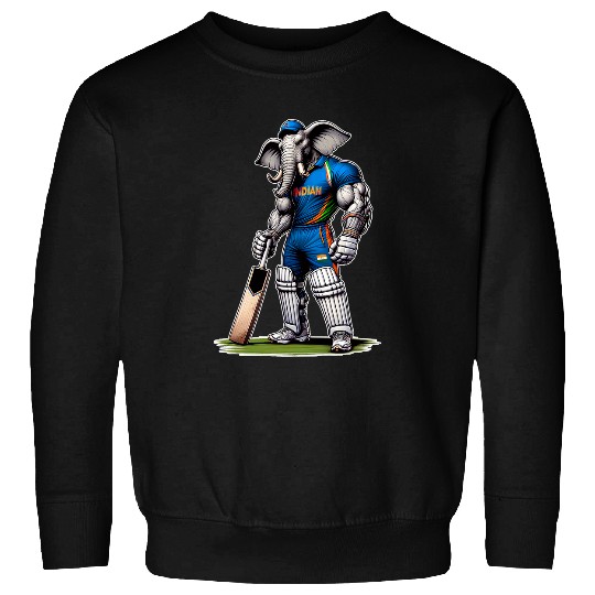 India Elephant Cricket Player Cricketer Sweatshirts