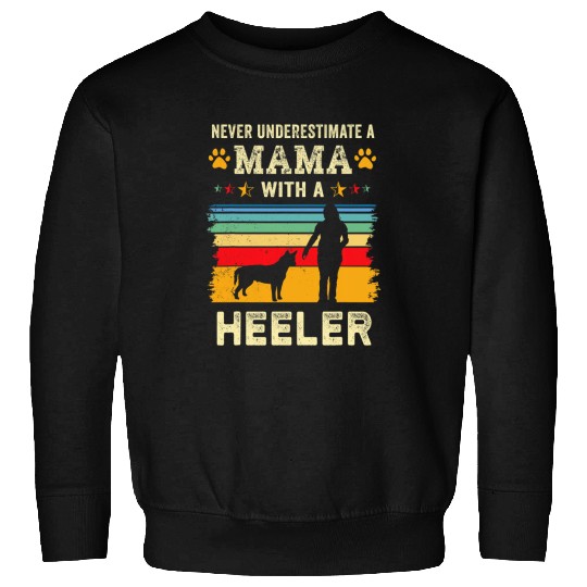 Retro Red Blue Heeler Mama Gift Australian Cattle Dog Mom Sweatshirts
