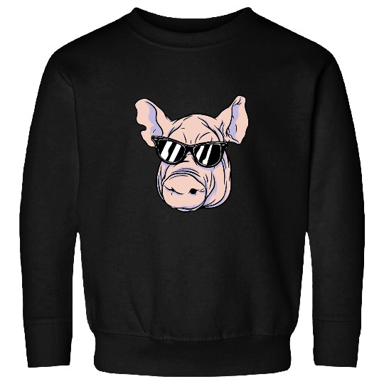 Pig Head Sunglasses Lovers Farm Sweatshirts