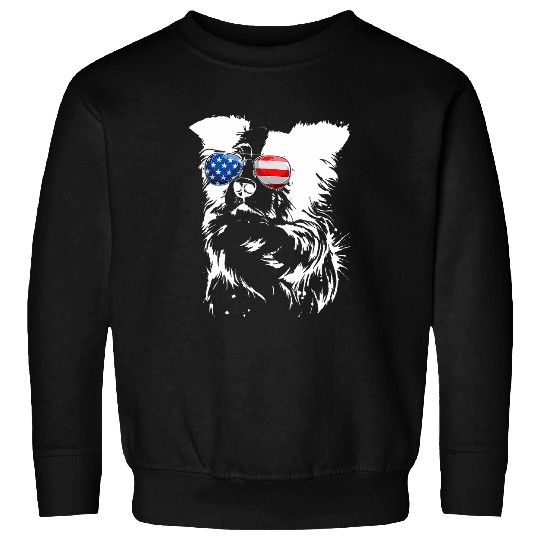 Funny Proud Border Collie American Flag sunglasses gift dog 1 Sweatshirts