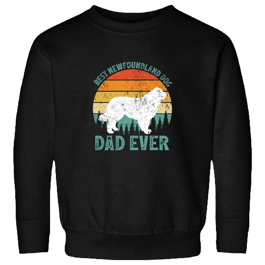 Mens Funny vintages bests Newfoundland Dog Dad Ever Fathers Day 1 Sweatshirts