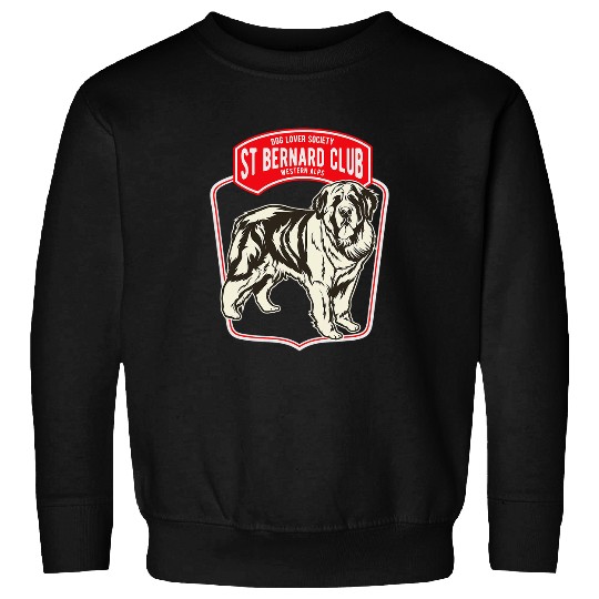 Saint Bernard Dog Motif St  Bernard Club Sweatshirts