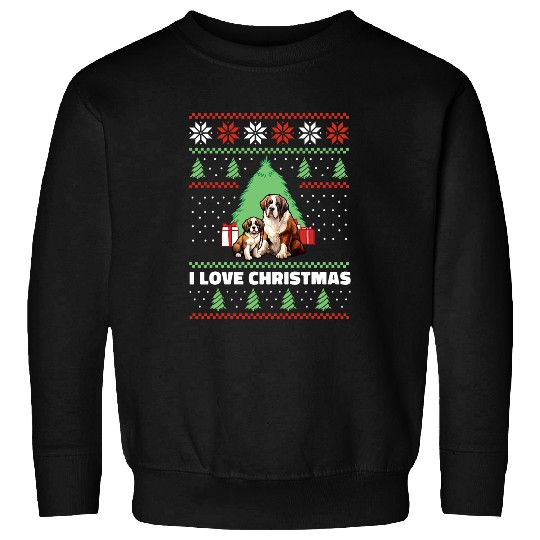 Saint Bernard Dog Lover Christmas xmass Design Sweatshirts