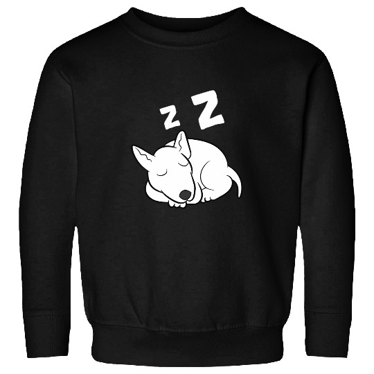 Miniature Bull Terrier Tired Cute Sleeping Bull Terrier Sweatshirts