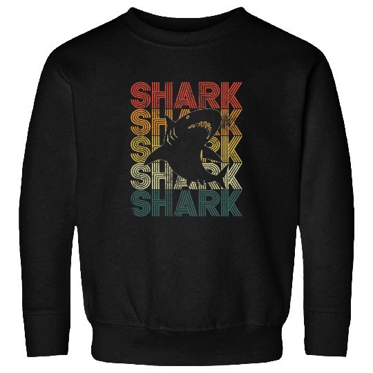 Retro Shark Fish Fishing Week Beach Sea Summer Ocean Sweatshirts